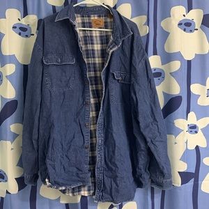 FLANNEL LINED SOFT DENIM BUTTON UP